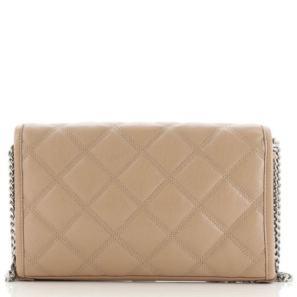 Saint Laurent Becky Chain Wallet Quilted Leather Neutral - Picture 4 of 8